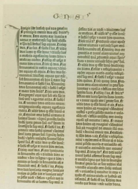 Photo of Gutenberg Bible page